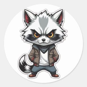 Pegatina Raccoon de Guay - Un Bandido con Actitud