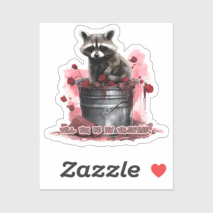 Pegatina Raccoon ¿Serás mi San Valentín?