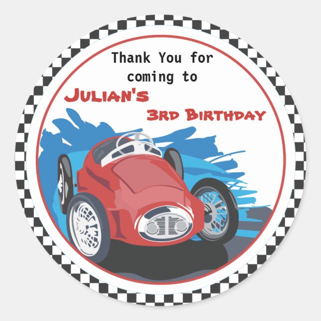 Pegatina Race Car (Anverso)