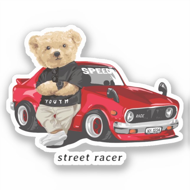 Pegatina Racer de coche de Cute Street (Anverso)