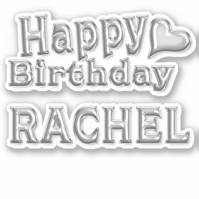 Pegatina Rachel Happy Birthday silver Aufkleber Sticker (Anverso)