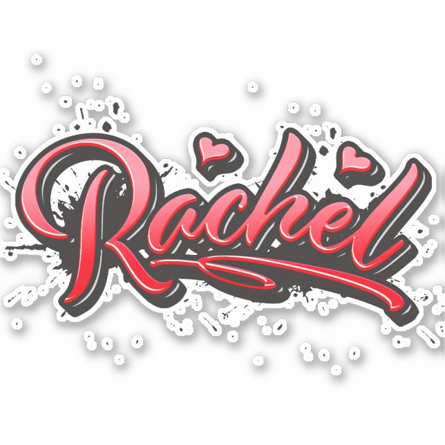 Pegatina Rachel red Heart Graffiti Aufkleber Sticker (Anverso)