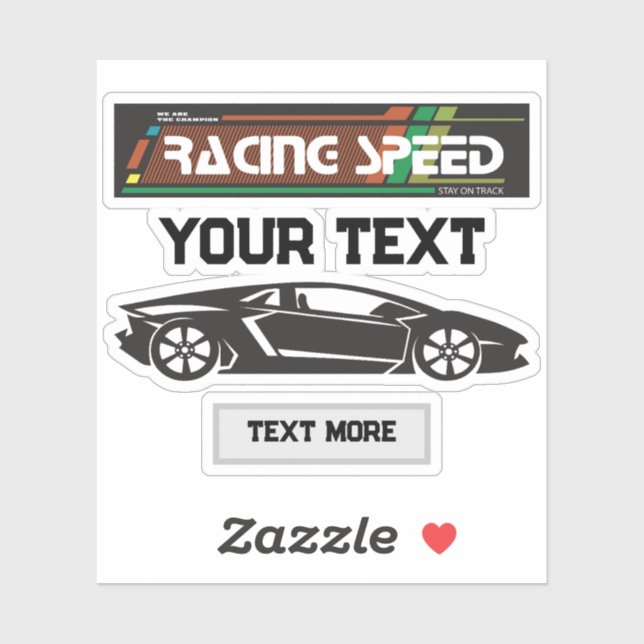 Pegatina Racing Speed Car Design – Fast Motorsport Performa (Hoja)