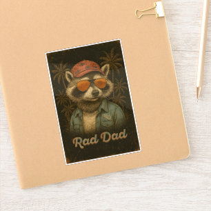 Pegatina Rad Dad Funny Feliz Día del Padre Vintage