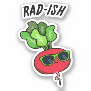 Pegatina Rad-ish Funny Vegetable Radish Pun