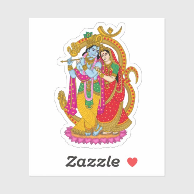 Pegatina Radha Krishna Sticker (Hoja)