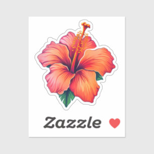Pegatina Radiancia tropical: Hibiscus feroz