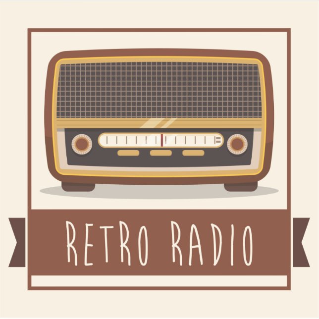 Pegatina Radio retro (Anverso)