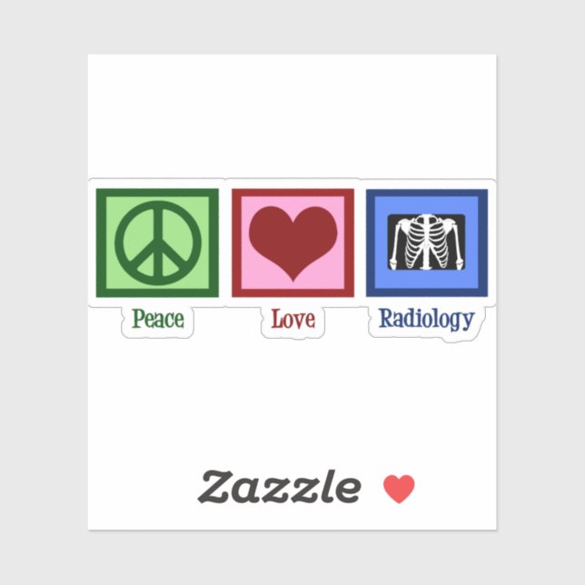 Pegatina Radiólogo Peace Love Radiology Chest X-Ray Tech (Hoja)