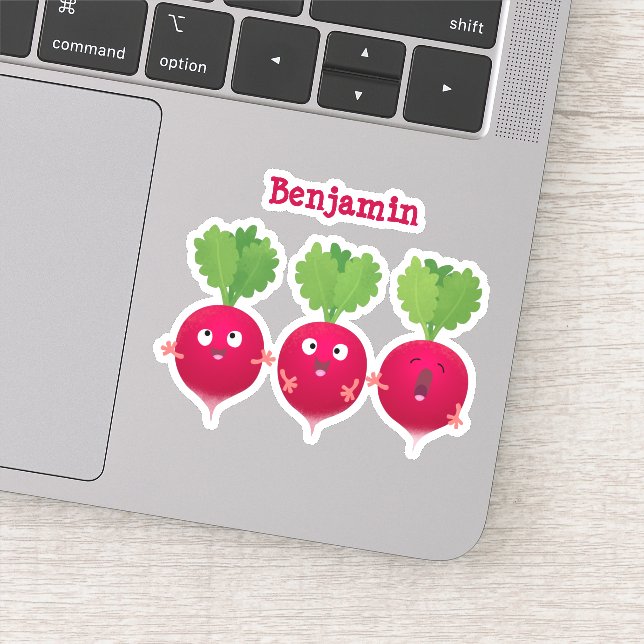 Pegatina Radios cortos cantando verduras personalizados del (Detalle)