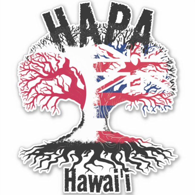 PEGATINA RAÍCES HAWAII DE HAPA JAPÓN (Anverso)
