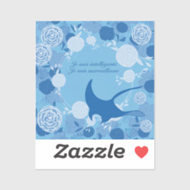 Pegatina raie, fleur de vie, orange, mandala,zen,chakra,