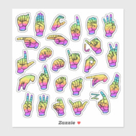 Pegatina Rainbow ASL Alphabet – Educational & Expressive