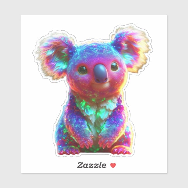 Pegatina Rainbow Koala Fantasy Art (Hoja)