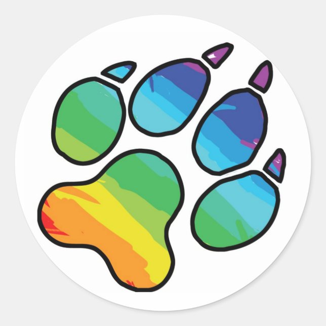 Pegatina Rainbow Paw (Anverso)