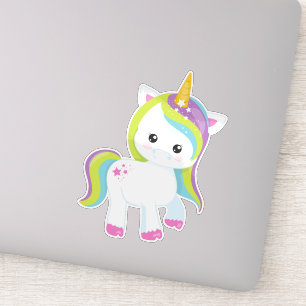 Pegatina Rainbow Unicorn, Cute Unicorn, Magic Unicorn, Star