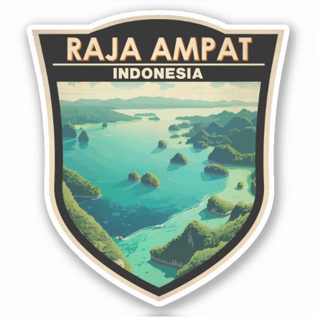 Pegatina Raja Ampat Indonesia Viaje al arte (Anverso)