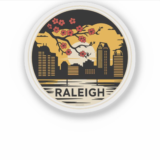 Pegatina Raleigh City North Carolina Estados Unidos (Anverso)