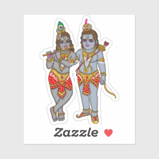 Pegatina Ram & Krishna Sticker (Hoja)