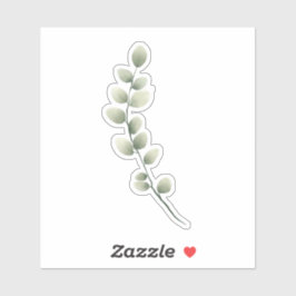 Pegatina Rama con hojas verdes claras en estilo acuarela