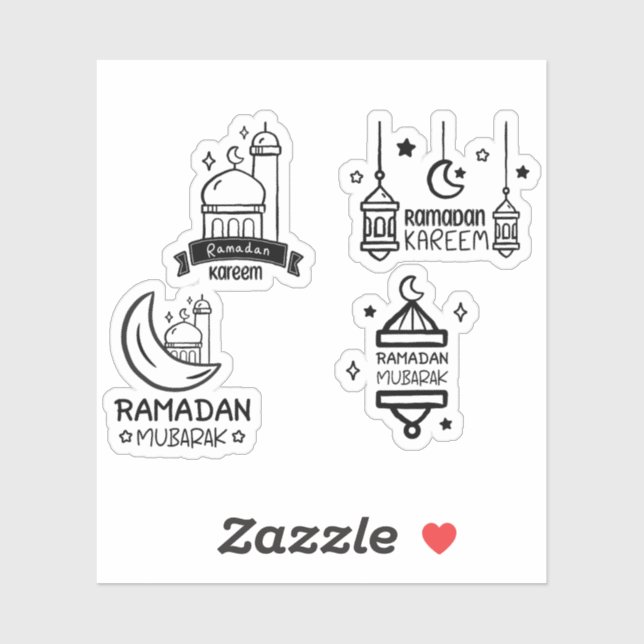 Pegatina Ramadan Mubarak Kareem Set (Hoja)