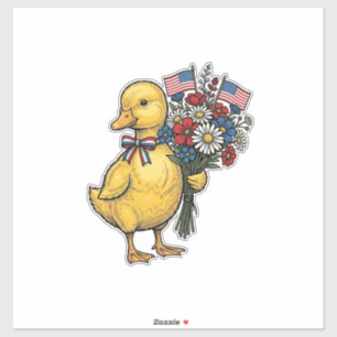 Pegatina Ramo de flores de patito patriótico Camiseta vinta