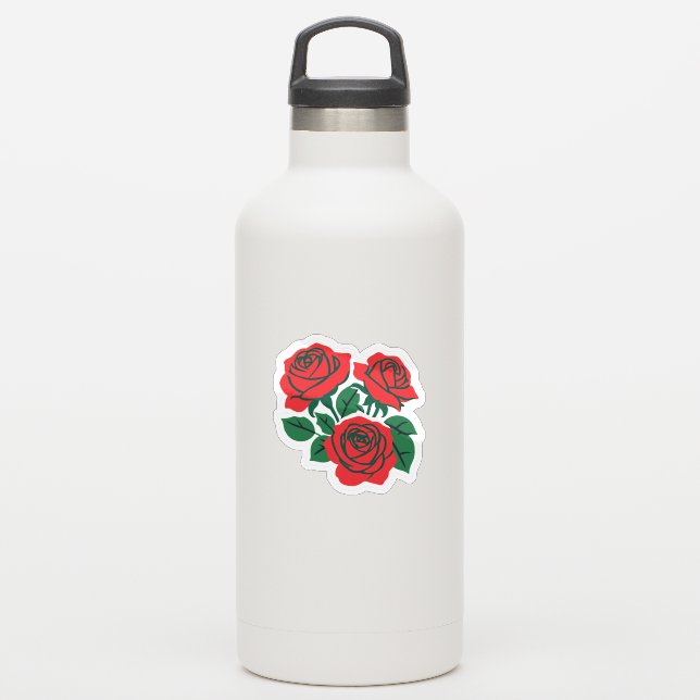 Pegatina Ramo de Rosas (Botella de agua)