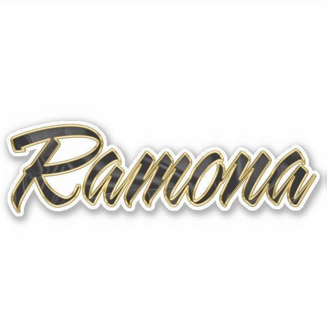 Pegatina Ramona black gold Lettering Aufkleber Sticker (Anverso)