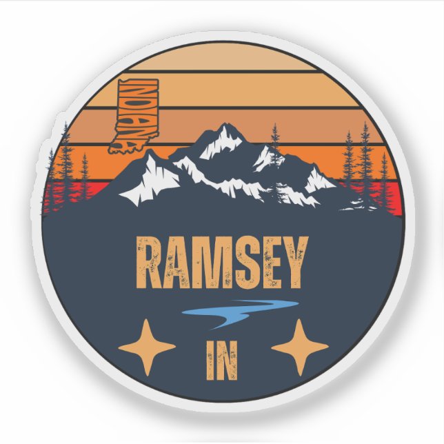 Pegatina Ramsey, Indiana (Anverso)