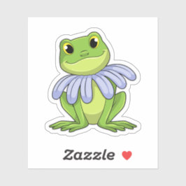 Pegatina Rana con margarita