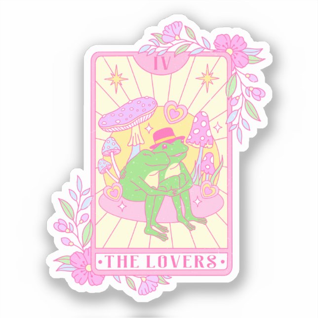 Pegatina Rana Cute Pareja - Los amantes (Anverso)