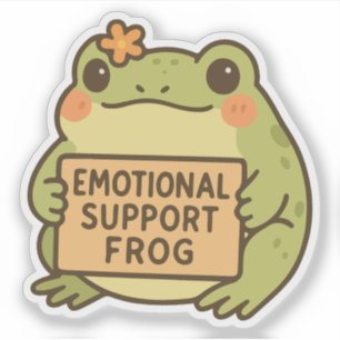 Pegatina Rana de apoyo emocional humor animal lindo