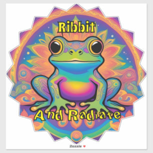 Pegatina Rana de lazo y rata radiante - Groovy psicodélico
