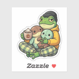 Pegatina Rana de pijama acogedor Sticker