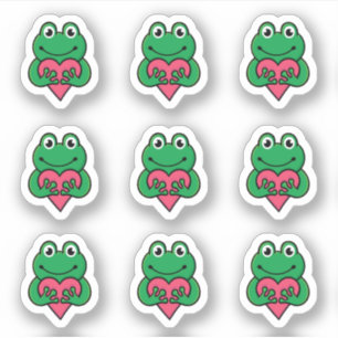 Pegatina Rana del amor de San Valentín