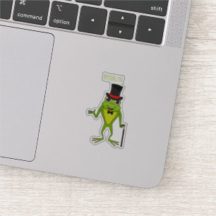 Pegatina Rana divertida con personalizado de sombrero super