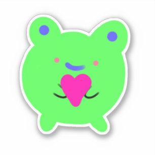 Pegatina Rana dulce con corazón