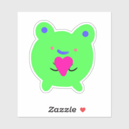 Pegatina Rana dulce con corazón