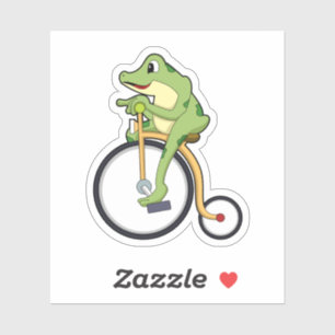 Pegatina Rana en circo con bicicleta.PNG