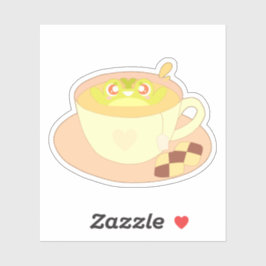Pegatina Rana en una taza de té