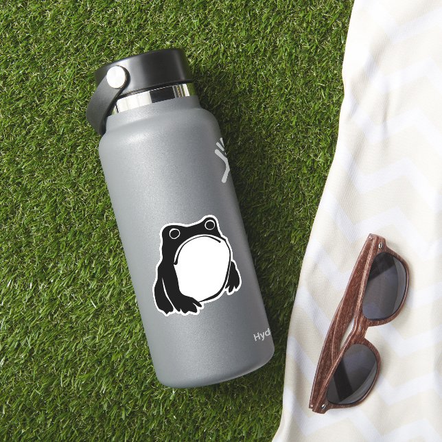 Pegatina Rana gruñón dibujando arte japonés de Matsumoto Ho (HydroFlask Insitu)
