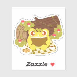 Pegatina Rana picnic Leyendo Un Libro