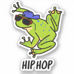 Pegatina Rana saltarina divertida de Hip Hop con juego de p