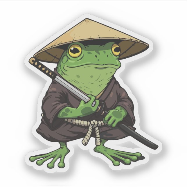 Pegatina rana samurái japonesa (Anverso)