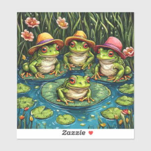 Pegatina Ranas de dibujos animados