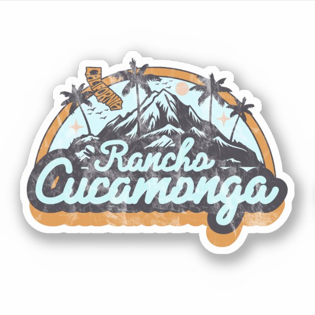 Pegatina Rancho Cucamonga, California (Anverso)