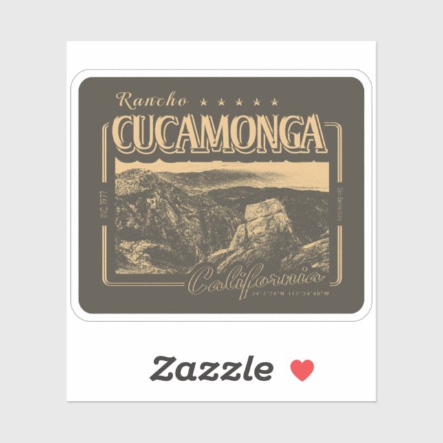 PEGATINA RANCHO CUCAMONGA CALIFORNIA - PUNTO CUCAMONGA (Hoja)