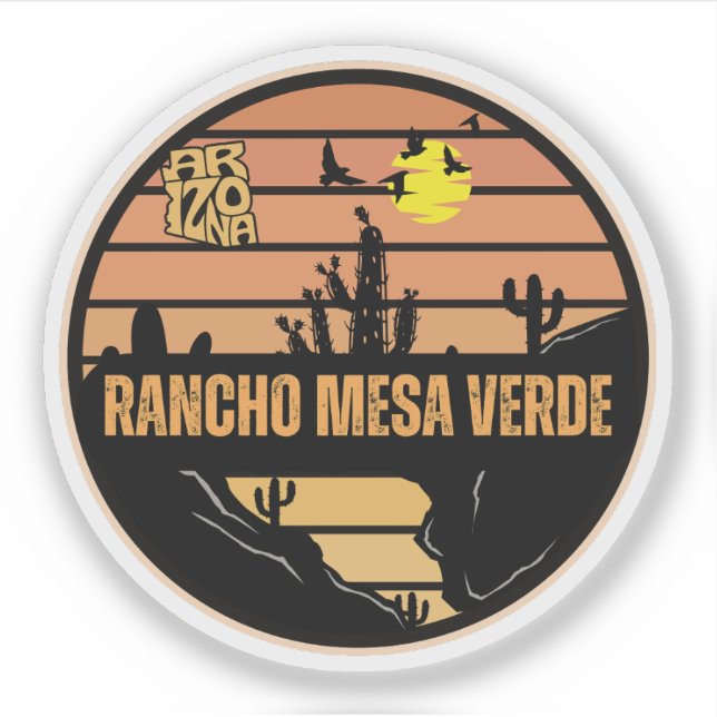 Pegatina Rancho Mesa Verde, Arizona (Anverso)