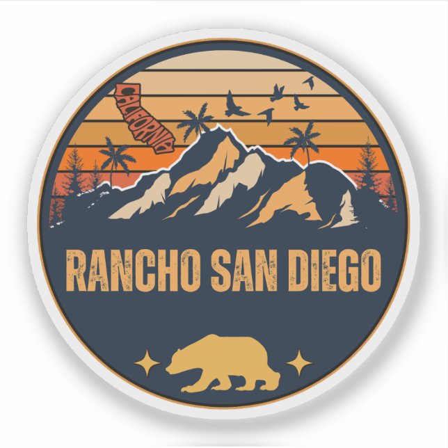 Pegatina Rancho San Diego, California (Anverso)