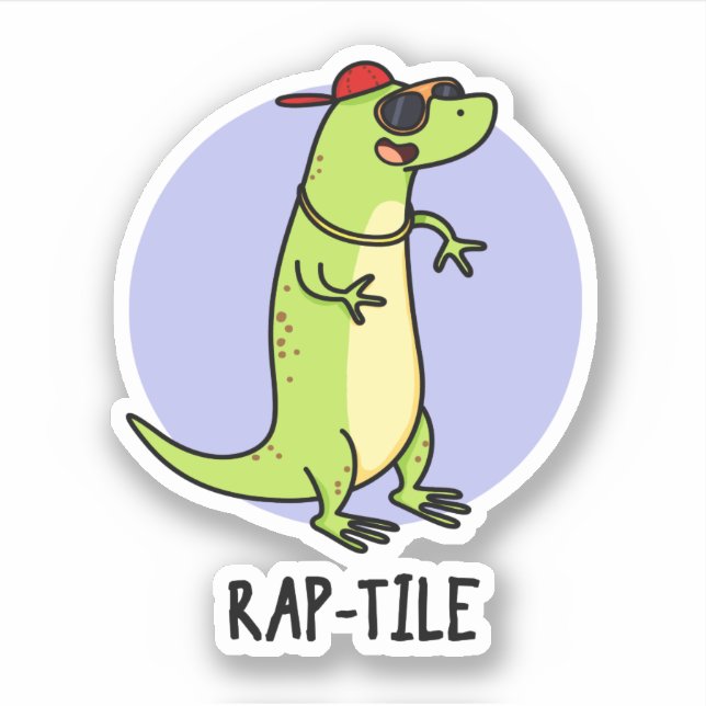 Pegatina Rap-tile Funny Reptile Lizard Pun (Anverso)